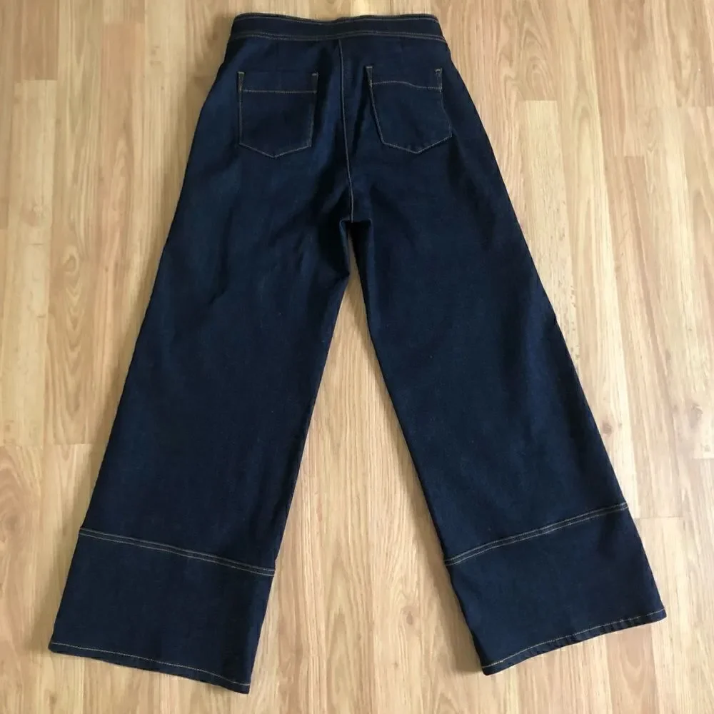 Tory Burch Denim Culottes High Rise Dark Wash Cropped Jeans Women’s SIZE 25
